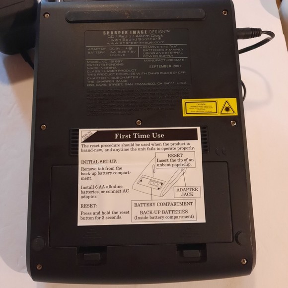 Sharper Image Design SI687 Travel CD AM FM Radio Alarm Clock & Sound Soother - Picture 14 of 16